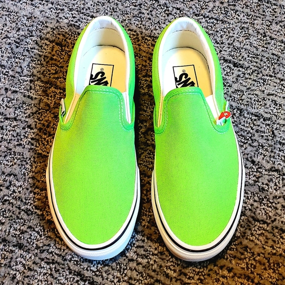 Neon Green Vans Slip-On Shoes - Picture 2 of 7